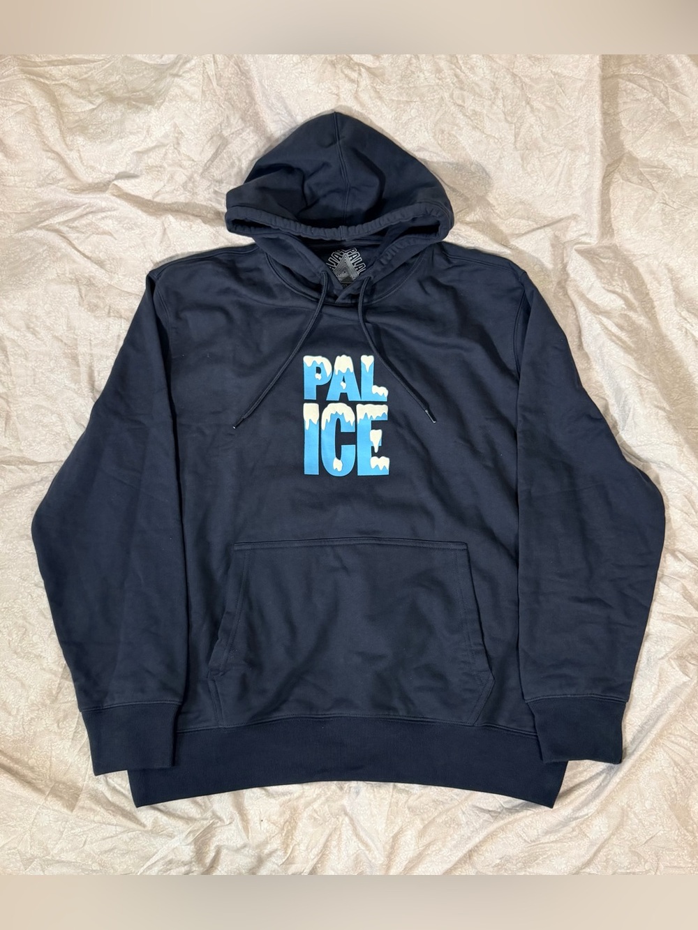 Palace Pal Ice Hood Navy Blue Icy Snow Graphic Pullover Hoodie FW18 Size XL